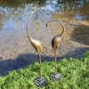 Statues & Sculptures Cranes-Modern Cranes Bronze Metal Garden Ornaments
