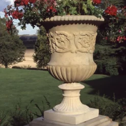 Statues & Sculptures Large|Round-Montpellier Vase Stone Garden Planter