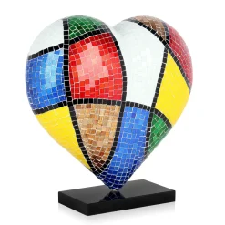 Statues & Sculptures Table Top|Pop Art-Mosaic Heart v2 46cm Pop Art Resin Indoor Sculpture