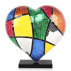 Statues & Sculptures Table Top|Pop Art-Mosaic Heart v1 46cm Pop Art Resin Indoor Sculpture