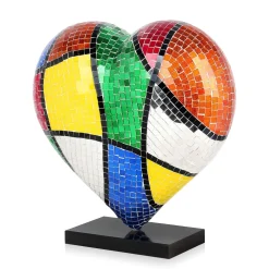 Statues & Sculptures Table Top|Pop Art-Mosaic Heart v1 46cm Pop Art Resin Indoor Sculpture
