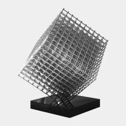 Statues & Sculptures Floor Standing|Abstract-Multiverse 150cm Silver Geometric Metal Garden Sculpture