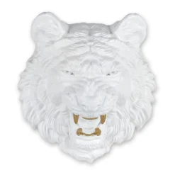 Statues & Sculptures Wall Art|Animals-Mystic Tiger 37cm White Resin Wall Sculpture