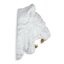 Statues & Sculptures Wall Art|Animals-Mystic Tiger 37cm White Resin Wall Sculpture