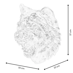 Statues & Sculptures Wall Art|Animals-Mystic Tiger 37cm White Resin Wall Sculpture