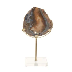 Statues & Sculptures Table Top|Abstract-Mystical Agate 30cm Black & Gold Stone Indoor Sculpture