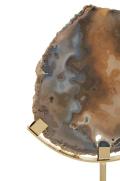 Statues & Sculptures Table Top|Abstract-Mystical Agate 30cm Black & Gold Stone Indoor Sculpture