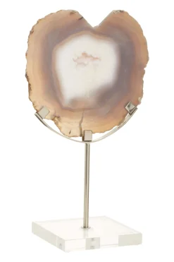 Statues & Sculptures Table Top|Abstract-Mystical Agate 30cm White & Silver Stone Indoor Sculpture