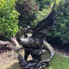 Statues & Sculptures Dragons-Mystical Dragon 232cm Bronze Metal Garden Statue