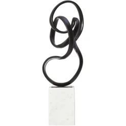 Statues & Sculptures Table Top|Abstract-Mystical Grace 60cm Black Metal Indoor Sculpture