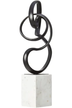 Statues & Sculptures Table Top|Abstract-Mystical Grace 60cm Black Metal Indoor Sculpture
