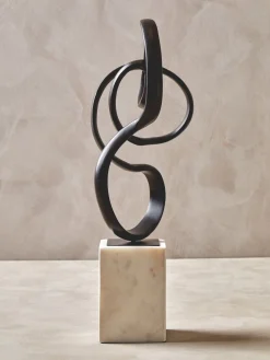 Statues & Sculptures Table Top|Abstract-Mystical Grace 60cm Black Metal Indoor Sculpture