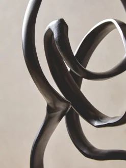 Statues & Sculptures Table Top|Abstract-Mystical Grace 60cm Black Metal Indoor Sculpture