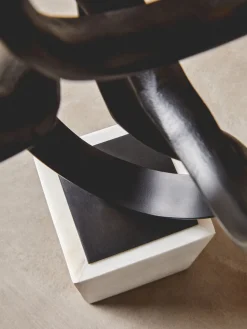 Statues & Sculptures Table Top|Abstract-Mystical Grace 60cm Black Metal Indoor Sculpture