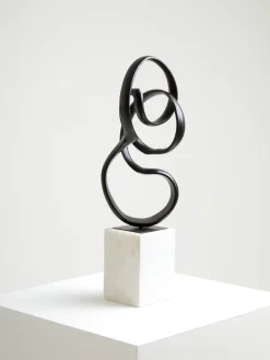 Statues & Sculptures Table Top|Abstract-Mystical Grace 60cm Black Metal Indoor Sculpture