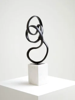 Statues & Sculptures Table Top|Abstract-Mystical Grace 60cm Black Metal Indoor Sculpture