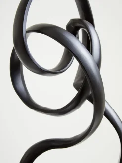 Statues & Sculptures Table Top|Abstract-Mystical Grace 60cm Black Metal Indoor Sculpture