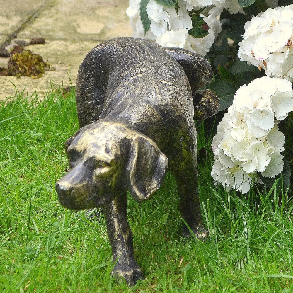 Statues & Sculptures Dogs-Naughty Dog Bronze Metal Garden Ornament