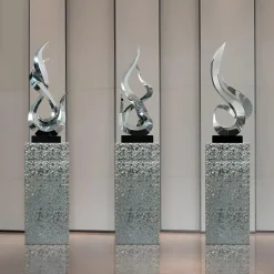 Statues & Sculptures Table Top|Floor Standing-Nexus Ignite 85cm Silver Metal Indoor Sculpture v2