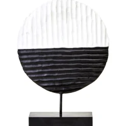 Statues & Sculptures Table Top|Abstract-Night & Day 41cm Black & White Wood Indoor Sculpture