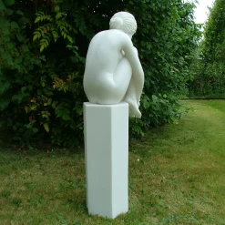 Statues & Sculptures Modern-Nude Melina on Column Marble Garden Statue