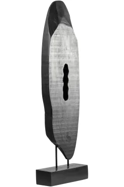 Statues & Sculptures Table Top|Abstract-Obsidian Essence 70cm Black Wood Indoor Sculpture