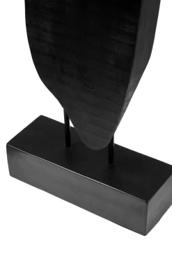 Statues & Sculptures Table Top|Abstract-Obsidian Essence 70cm Black Wood Indoor Sculpture