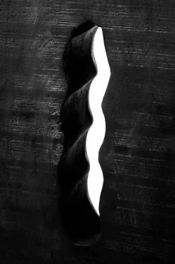 Statues & Sculptures Table Top|Abstract-Obsidian Essence 70cm Black Wood Indoor Sculpture