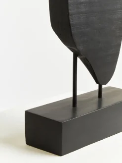Statues & Sculptures Table Top|Abstract-Obsidian Essence 70cm Black Wood Indoor Sculpture