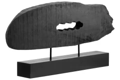 Statues & Sculptures Table Top|Abstract-Obsidian Essence 32cm Black Wood Indoor Sculpture