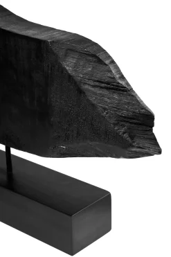 Statues & Sculptures Table Top|Abstract-Obsidian Essence 32cm Black Wood Indoor Sculpture