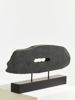 Statues & Sculptures Table Top|Abstract-Obsidian Essence 32cm Black Wood Indoor Sculpture