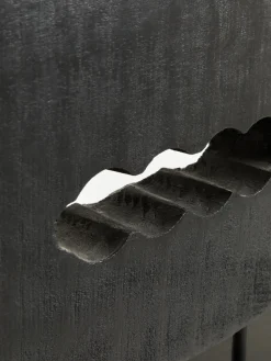 Statues & Sculptures Table Top|Abstract-Obsidian Essence 32cm Black Wood Indoor Sculpture