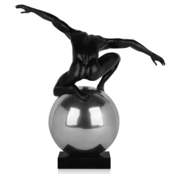 Statues & Sculptures Figurative|Table Top-Orbital Balance 65cm Black Resin Indoor Sculpture