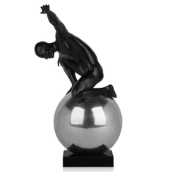 Statues & Sculptures Figurative|Table Top-Orbital Balance 65cm Black Resin Indoor Sculpture