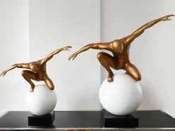 Statues & Sculptures Figurative|Table Top-Orbital Balance 47cm Bronze Resin Indoor Sculpture