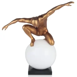 Statues & Sculptures Figurative|Table Top-Orbital Balance 65cm Gold Resin Indoor Sculpture