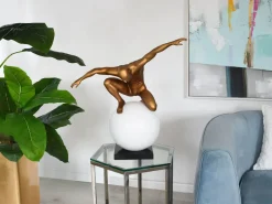 Statues & Sculptures Figurative|Table Top-Orbital Balance 65cm Gold Resin Indoor Sculpture