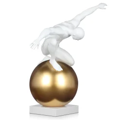 Statues & Sculptures Figurative|Table Top-Orbital Balance 65cm White Resin Indoor Sculpture