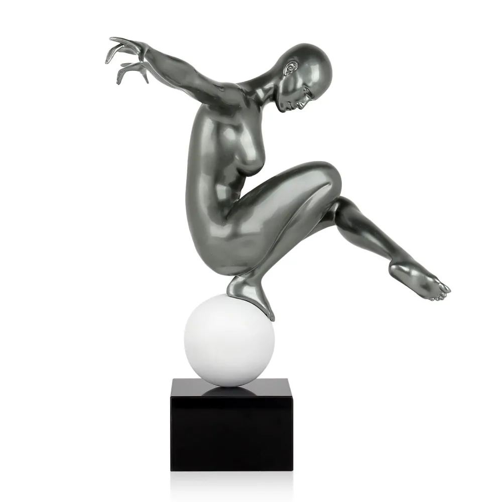 Statues & Sculptures Figurative|Table Top-Orbital Dance 45cm Anthracite Resin Indoor Sculpture