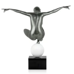 Statues & Sculptures Figurative|Table Top-Orbital Dance 45cm Anthracite Resin Indoor Sculpture