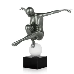 Statues & Sculptures Figurative|Table Top-Orbital Dance 45cm Anthracite Resin Indoor Sculpture