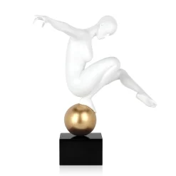 Statues & Sculptures Figurative|Table Top-Orbital Dance 45cm White Resin Indoor Sculpture