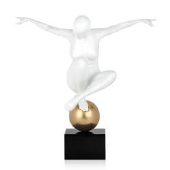 Statues & Sculptures Figurative|Table Top-Orbital Dance 45cm White Resin Indoor Sculpture