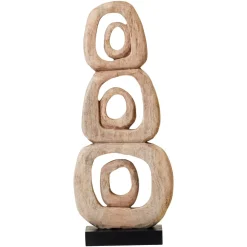 Statues & Sculptures Table Top|Abstract-Orbital Elegance 57cm Wood Indoor Sculpture