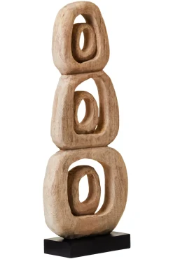 Statues & Sculptures Table Top|Abstract-Orbital Elegance 57cm Wood Indoor Sculpture