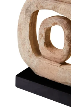 Statues & Sculptures Table Top|Abstract-Orbital Elegance 57cm Wood Indoor Sculpture