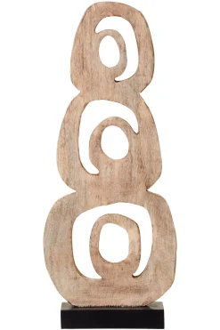 Statues & Sculptures Table Top|Abstract-Orbital Elegance 57cm Wood Indoor Sculpture