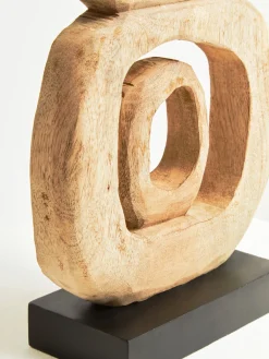Statues & Sculptures Table Top|Abstract-Orbital Elegance 57cm Wood Indoor Sculpture