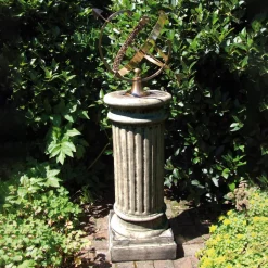 Statues & Sculptures Armillary Sundials-Oxford Armillary Brass Stone Garden Sundial